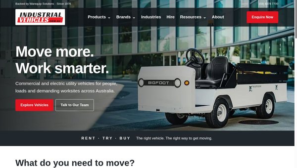 Industrial Vehicles website preview