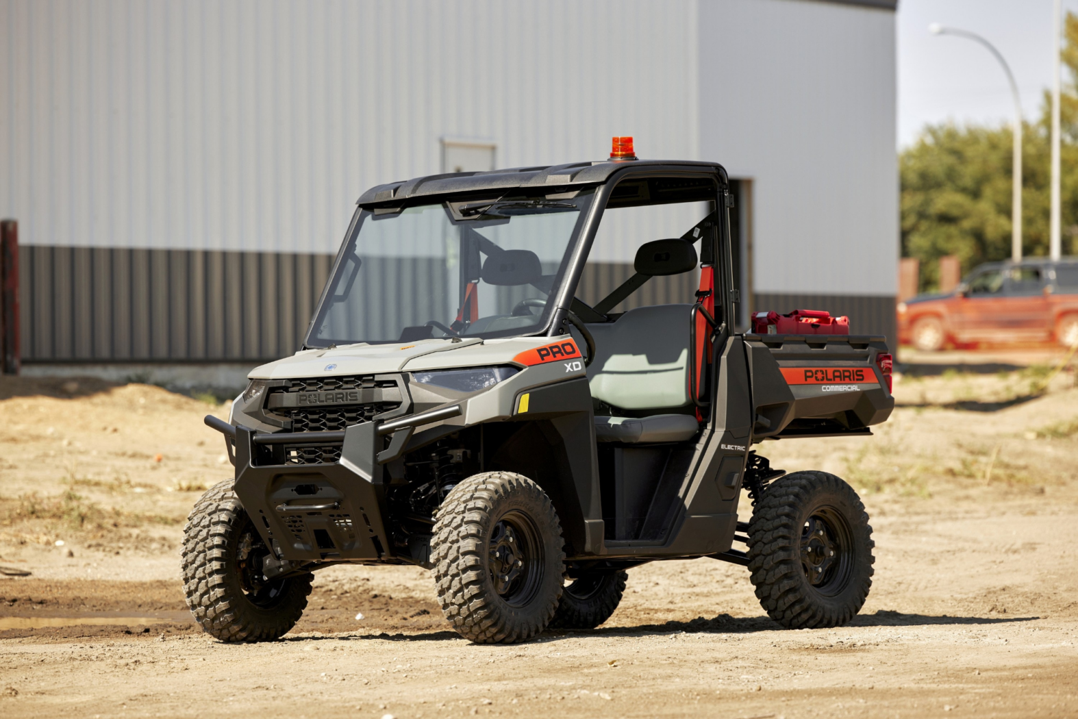 Polaris Pro XD utility vehicle at a commercial worksite